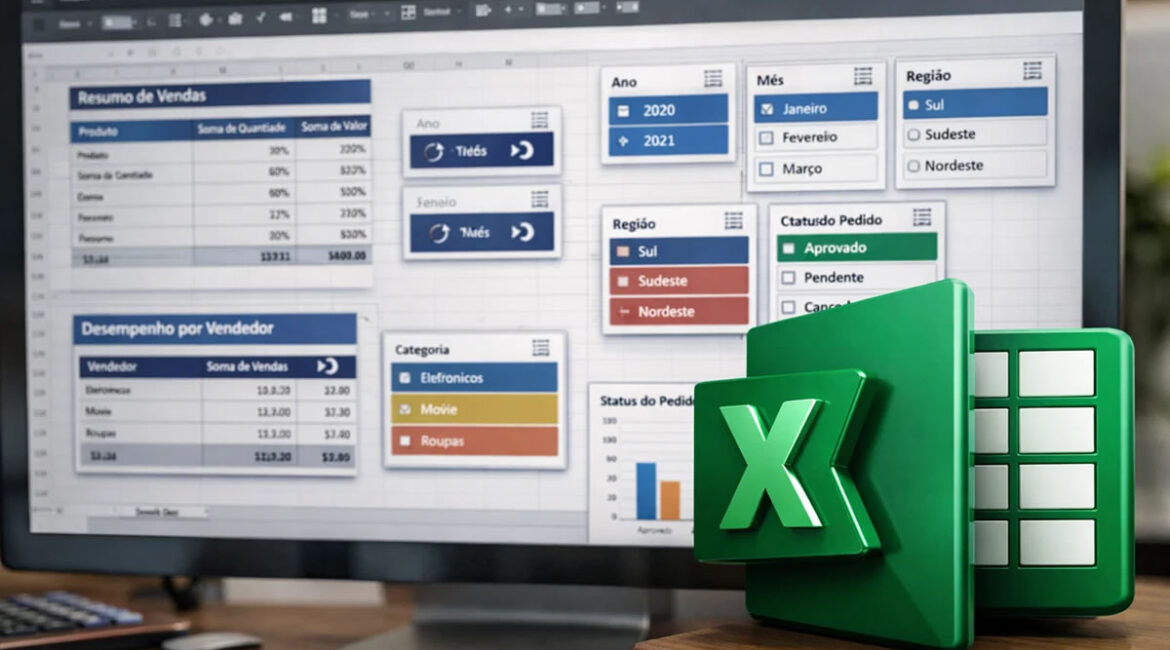 Como Controlar Diversas Tabelas Dinâmicas ao Mesmo Tempo Usando Segmentação de Dados no Excel