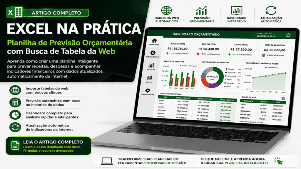 Como Criar uma Planilha de Previsão Orçamentária com Atualização Automática de Dados da Web no Excel
