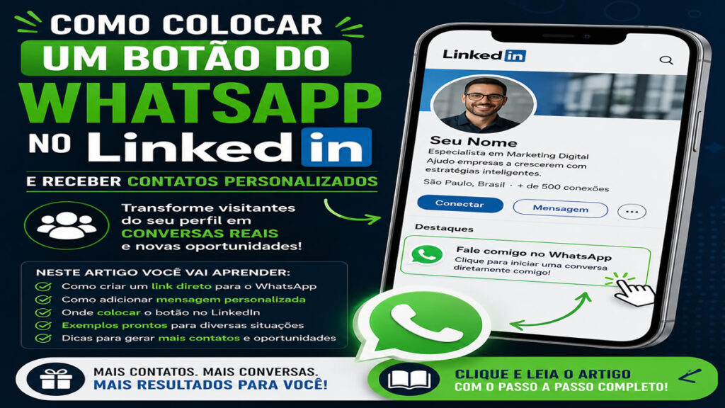 Como Colocar um Botão do WhatsApp no LinkedIn para Receber Contatos Personalizados