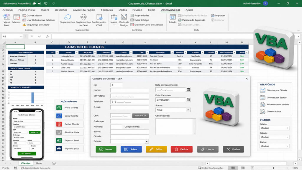 Como Construir uma Planilha de Cadastro de Clientes no Excel com VBA