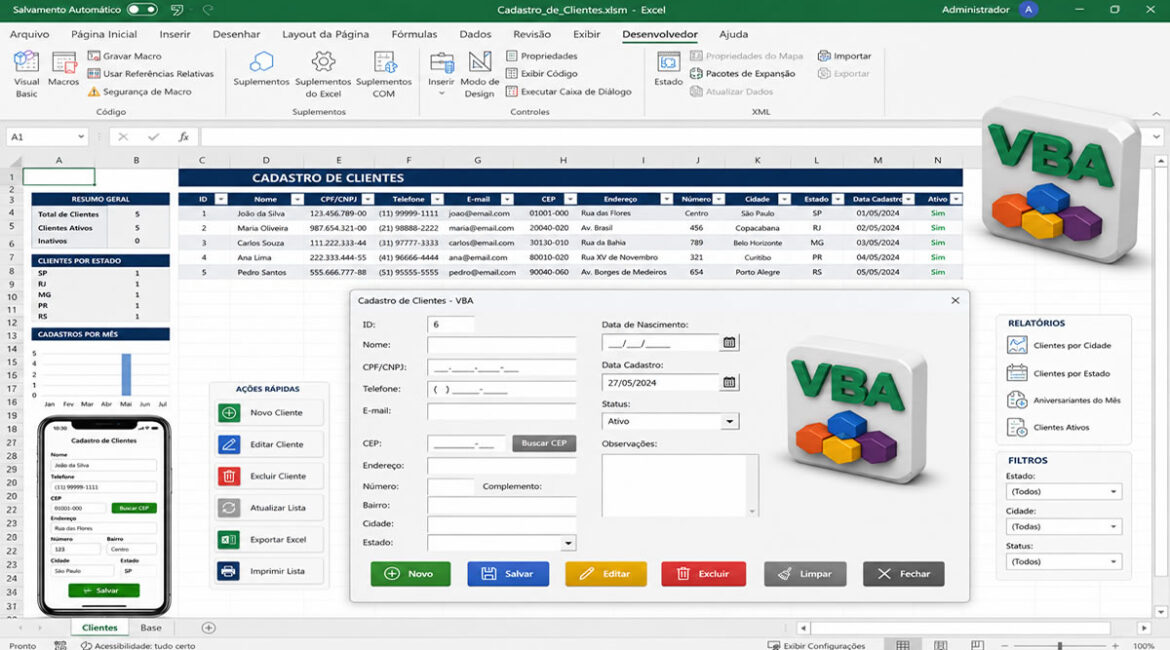 Como Construir uma Planilha de Cadastro de Clientes no Excel com VBA