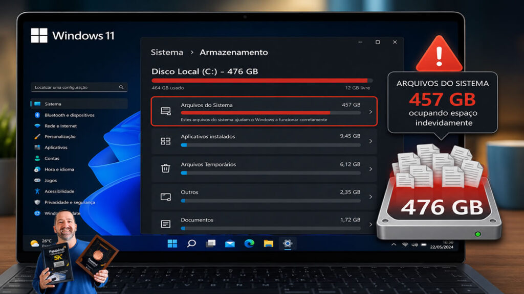 Bug faz Windows 11 ocupar até 500 GB de armazenamento com arquivos desnecessários
