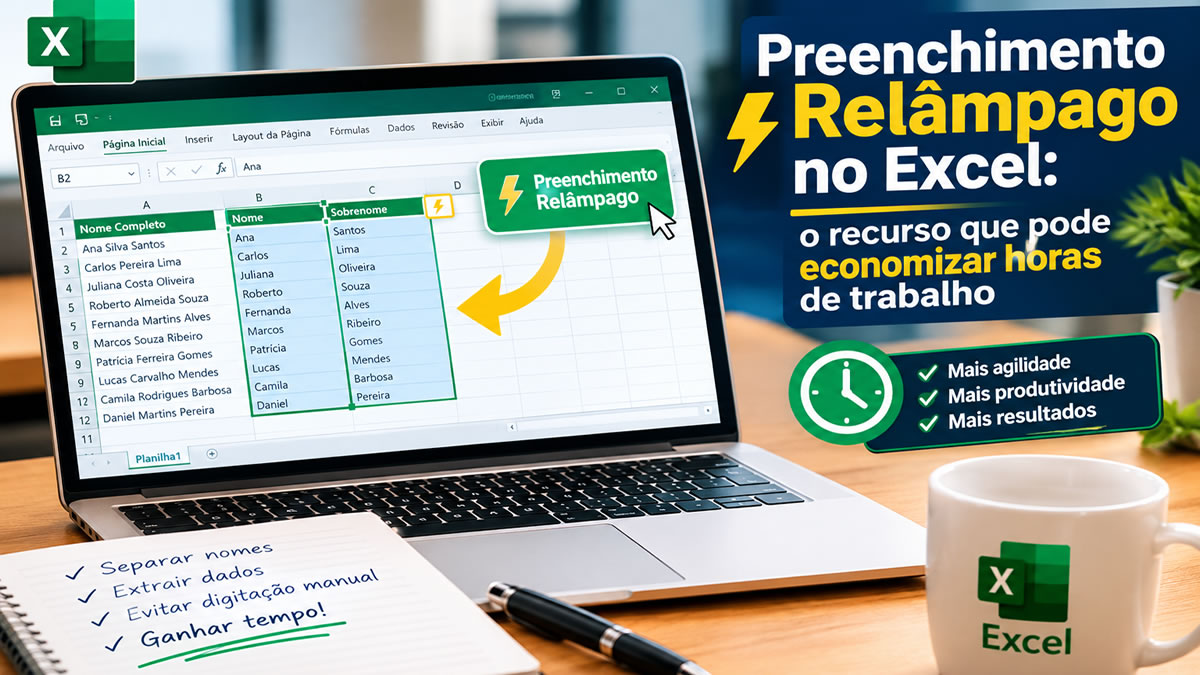 Preenchimento Relâmpago no Excel: o recurso que pode economizar horas de trabalho
