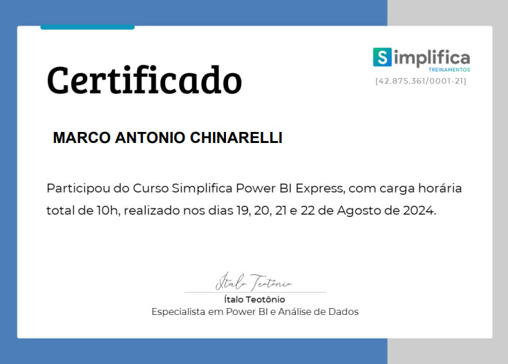 Certificado Power BI Express