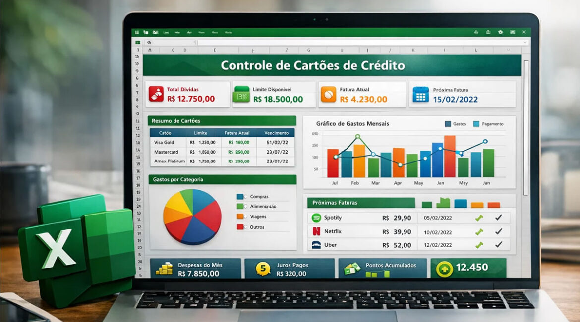 Todos os passos para construir uma planilha para controle de cartões de crédito